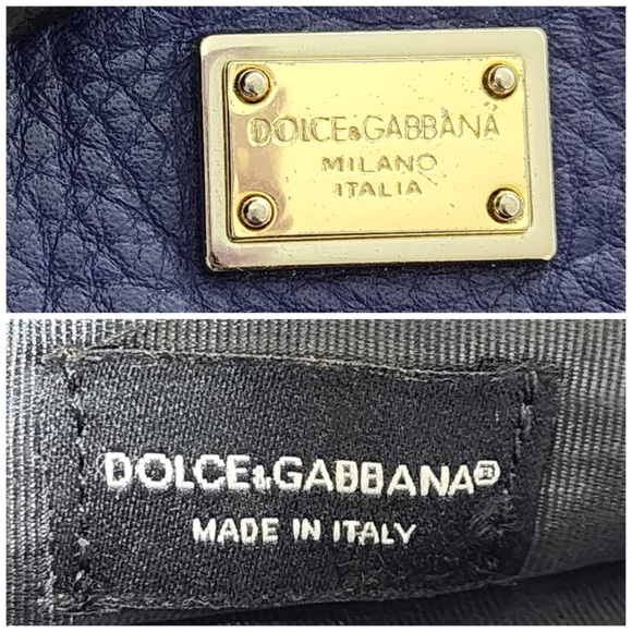 Authentic Dolce & Gabbana Lapis Leather Zip Clutch Blue - Picture 8 of 11
